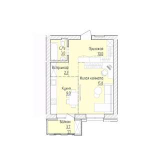 1-к квартира, вторичка, 41м2, 3/8 этаж