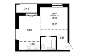 2-к квартира, строящийся дом, 40м2, 2/16 этаж