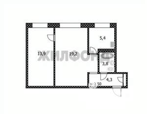 2-к квартира, вторичка, 46м2, 1/5 этаж