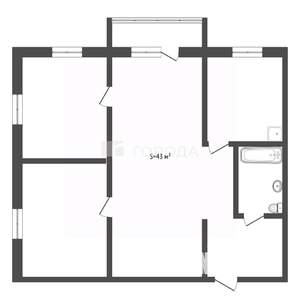2-к квартира, вторичка, 43м2, 2/4 этаж