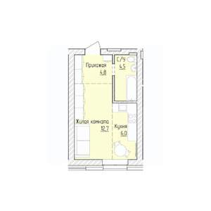 1-к квартира, вторичка, 28м2, 2/8 этаж