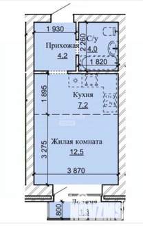 1-к квартира, вторичка, 29м2, 3/17 этаж