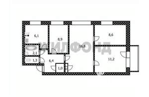 4-к квартира, вторичка, 63м2, 5/5 этаж