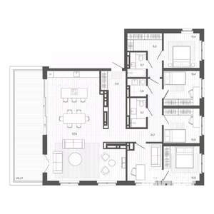 6-к квартира, строящийся дом, 175м2, 9/9 этаж