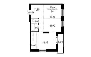 3-к квартира, строящийся дом, 64м2, 15/16 этаж
