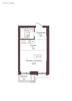 1-к квартира, строящийся дом, 31м2, 18/23 этаж