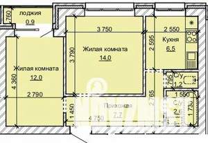 2-к квартира, строящийся дом, 45м2, 3/10 этаж