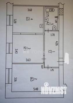 2-к квартира, вторичка, 52м2, 5/9 этаж