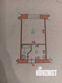 Студия квартира, вторичка, 17м2, 2/4 этаж