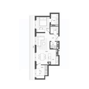 1-к квартира, строящийся дом, 64м2, 8/9 этаж