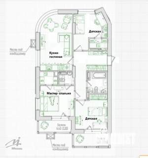 3-к квартира, вторичка, 79м2, 13/16 этаж