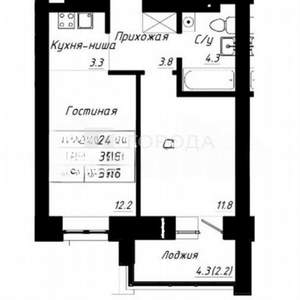 1-к квартира, вторичка, 37м2, 3/10 этаж