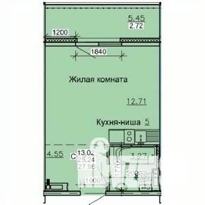 Студия квартира, строящийся дом, 28м2, 8/10 этаж