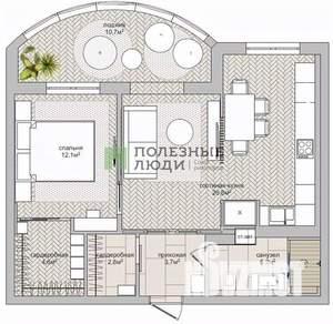 2-к квартира, вторичка, 58м2, 6/9 этаж