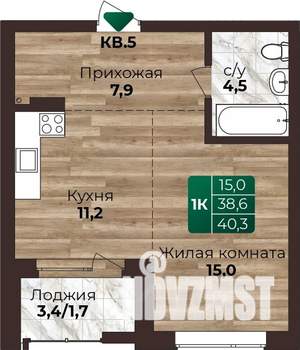 1-к квартира, вторичка, 40м2, 8/22 этаж