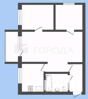 3-к квартира, вторичка, 43м2, 4/5 этаж