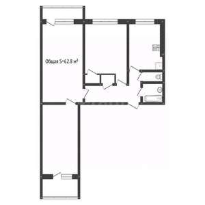3-к квартира, вторичка, 63м2, 6/9 этаж