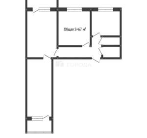 3-к квартира, вторичка, 67м2, 2/9 этаж