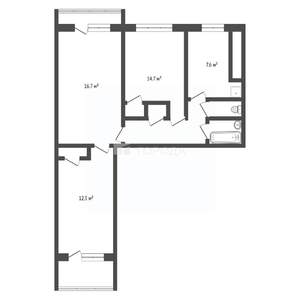 3-к квартира, вторичка, 62м2, 9/9 этаж