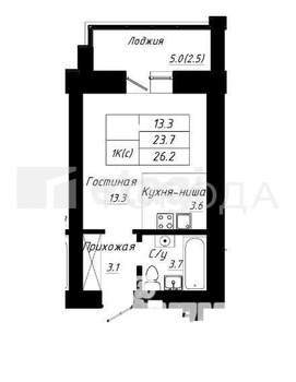 1-к квартира, вторичка, 26м2, 10/10 этаж