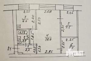3-к квартира, вторичка, 44м2, 4/5 этаж