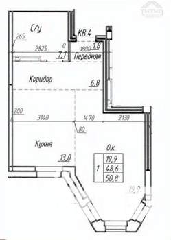 2-к квартира, вторичка, 51м2, 4/23 этаж