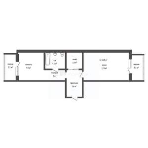 2-к квартира, вторичка, 43м2, 7/18 этаж