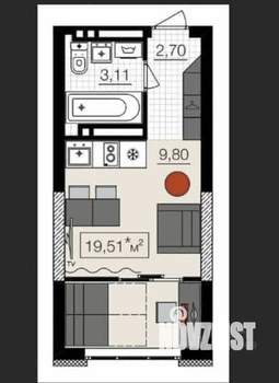 Студия квартира, вторичка, 20м2, 15/18 этаж