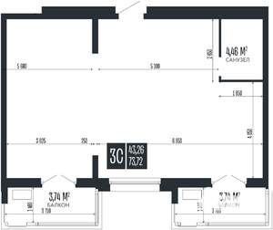 3-к квартира, вторичка, 74м2, 11/15 этаж