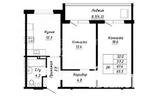 2-к квартира, вторичка, 61м2, 9/11 этаж