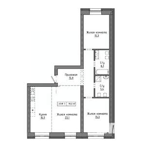 3-к квартира, строящийся дом, 98м2, 2/9 этаж