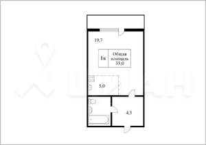 1-к квартира, вторичка, 34м2, 9/9 этаж