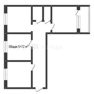 3-к квартира, вторичка, 72м2, 1/14 этаж