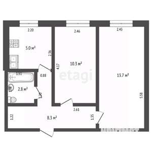 2-к квартира, вторичка, 40м2, 4/9 этаж