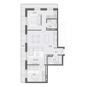 3-к квартира, строящийся дом, 85м2, 9/9 этаж