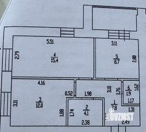 2-к квартира, вторичка, 55м2, 2/17 этаж