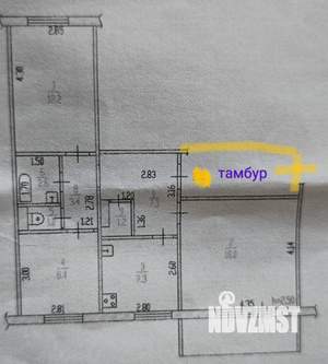 3-к квартира, вторичка, 75м2, 4/9 этаж