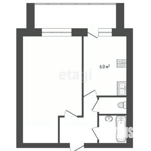 1-к квартира, вторичка, 37м2, 4/12 этаж