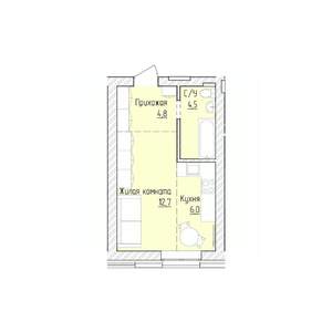 1-к квартира, вторичка, 28м2, 2/8 этаж