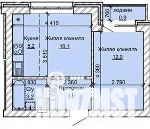 2-к квартира, строящийся дом, 35м2, 3/10 этаж