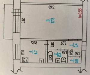 1-к квартира, вторичка, 29м2, 5/5 этаж