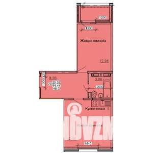 2-к квартира, строящийся дом, 46м2, 1/10 этаж