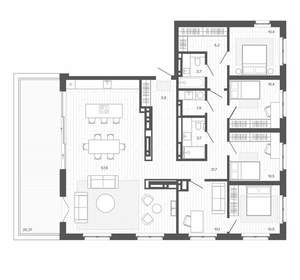6-к квартира, вторичка, 159м2, 9/9 этаж