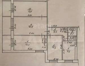 4-к квартира, вторичка, 71м2, 1/9 этаж