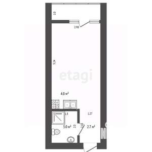 Студия квартира, вторичка, 24м2, 4/10 этаж