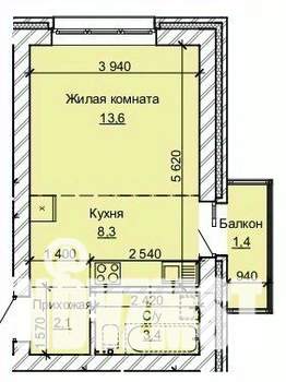 1-к квартира, строящийся дом, 29м2, 9/10 этаж