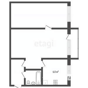 2-к квартира, вторичка, 43м2, 4/4 этаж
