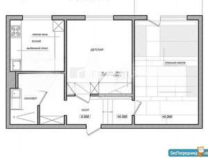 2-к квартира, вторичка, 51м2, 2/9 этаж