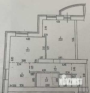 2-к квартира, вторичка, 73м2, 11/16 этаж