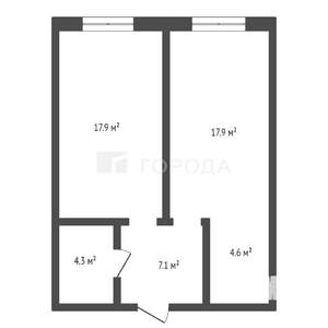 1-к квартира, вторичка, 52м2, 2/9 этаж